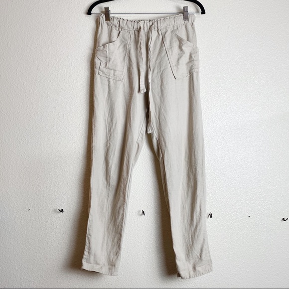Heart & Hips Pants - 🌟Beige Linen Drawstring Pants Small